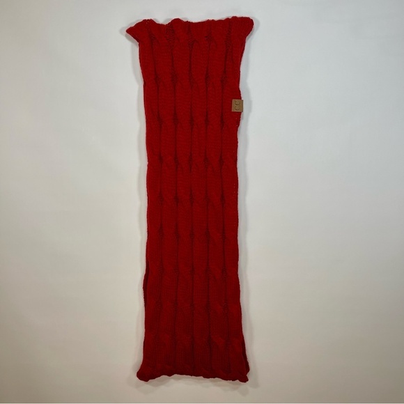 C.C. Red Cable Knit Infinity Scarf - Picture 2 of 7